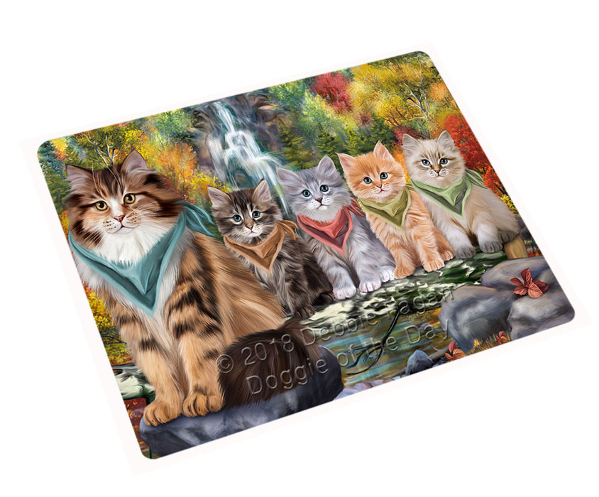 Scenic Waterfall Siberian Cats Large Refrigerator / Dishwasher Magnet RMAG89742