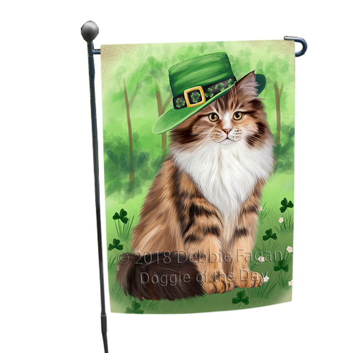 St. Patricks Day Irish Portrait Siberian Cat Garden Flag GFLG65008