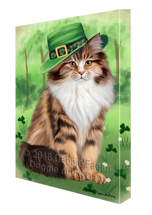 St. Patricks Day Irish Portrait Siberian Cat Canvas Print Wall Art Décor CVS135800