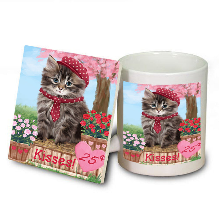 Rosie 25 Cent Kisses Siberian Cat Mug and Coaster Set MUC56227