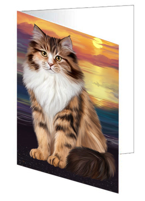 Siberian Cat Handmade Artwork Assorted Pets Greeting Cards and Note Cards with Envelopes for All Occasions and Holiday Seasons GCD68303