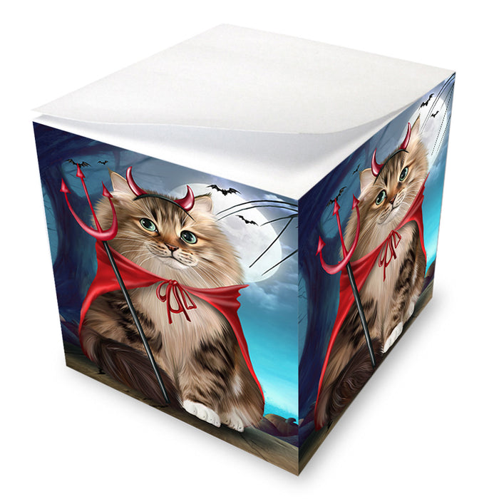 Happy Halloween Trick or Treat Siberian Cat Note Cube NOC56174