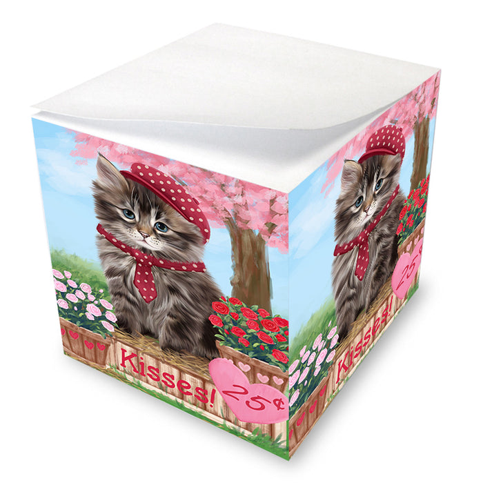 Rosie 25 Cent Kisses Siberian Cat Note Cube NOC54307