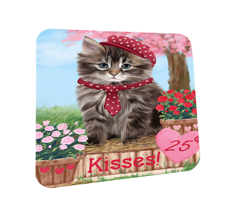 Rosie 25 Cent Kisses Siberian Cat Coasters Set of 4 CST56193