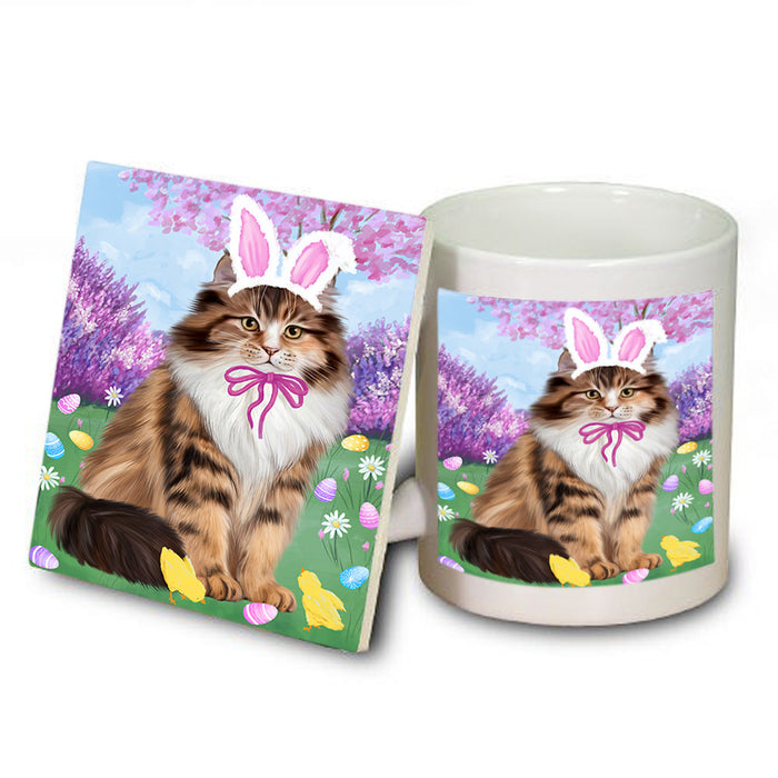 Easter Holiday Siberian Cat Mug and Coaster Set MUC56928