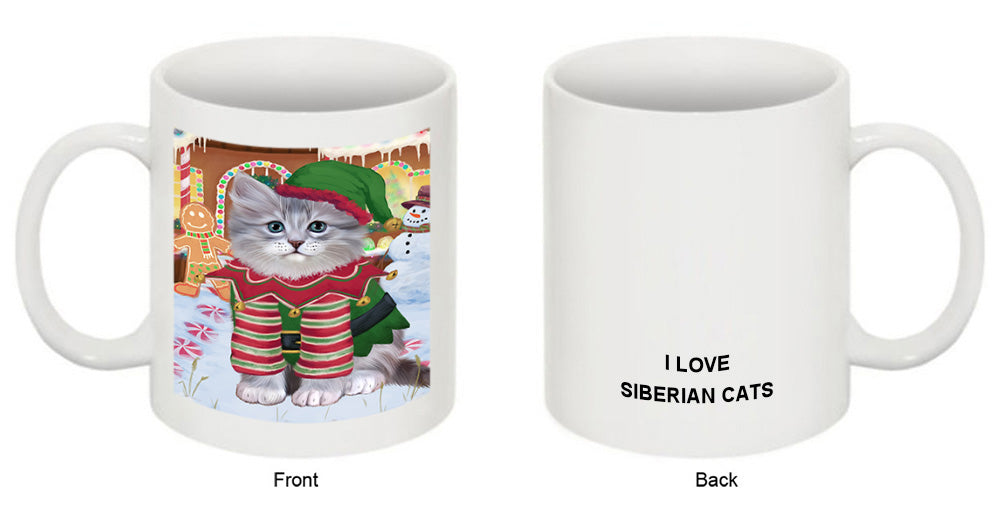 Christmas Gingerbread House Candyfest Siberian Cat Coffee Mug MUG51958
