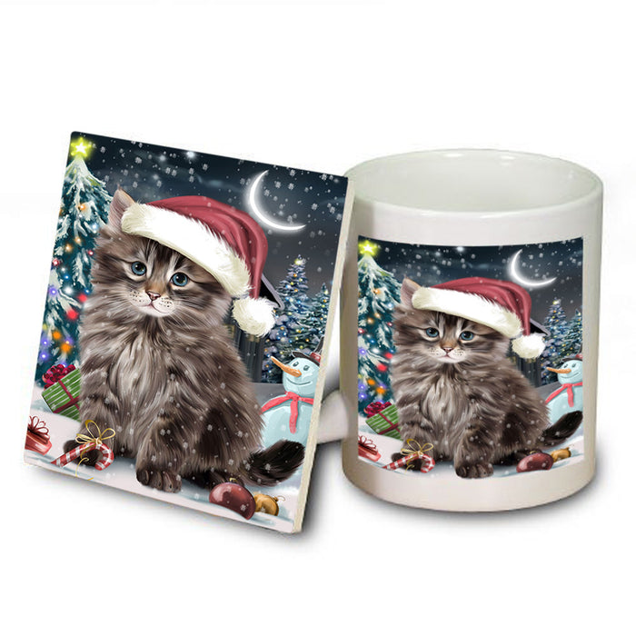 Have a Holly Jolly Christmas Happy Holidays Siberian Cat Mug and Coaster Set MUC54241