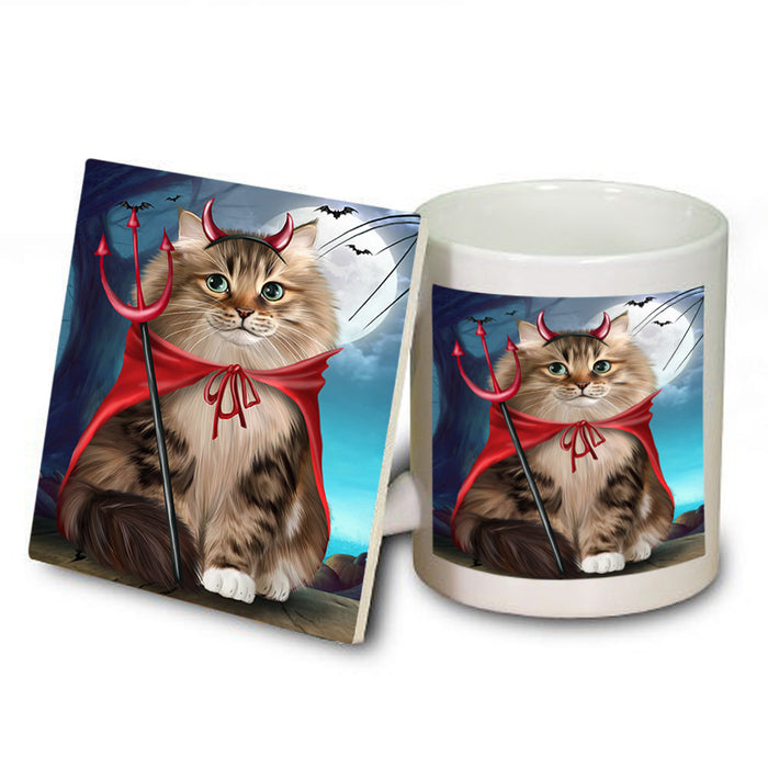 Happy Halloween Trick or Treat Siberian Cat Mug and Coaster Set MUC54520