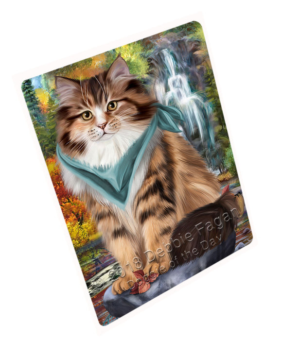 Scenic Waterfall Siberian Cat Large Refrigerator / Dishwasher Magnet RMAG89748