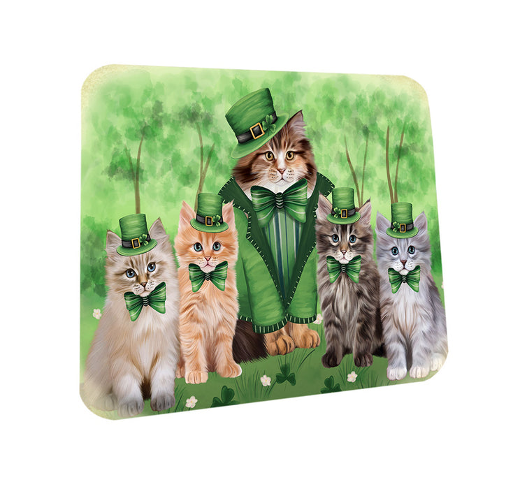 St. Patricks Day Irish Portrait Siberian Cats Coasters Set of 4 CST56999