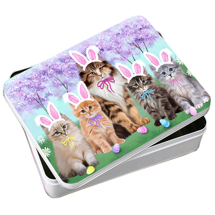 Easter Holiday Siberian Cats Photo Storage Tin PITN56880