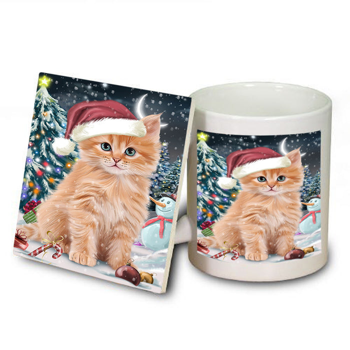 Have a Holly Jolly Christmas Happy Holidays Siberian Cat Mug and Coaster Set MUC54242