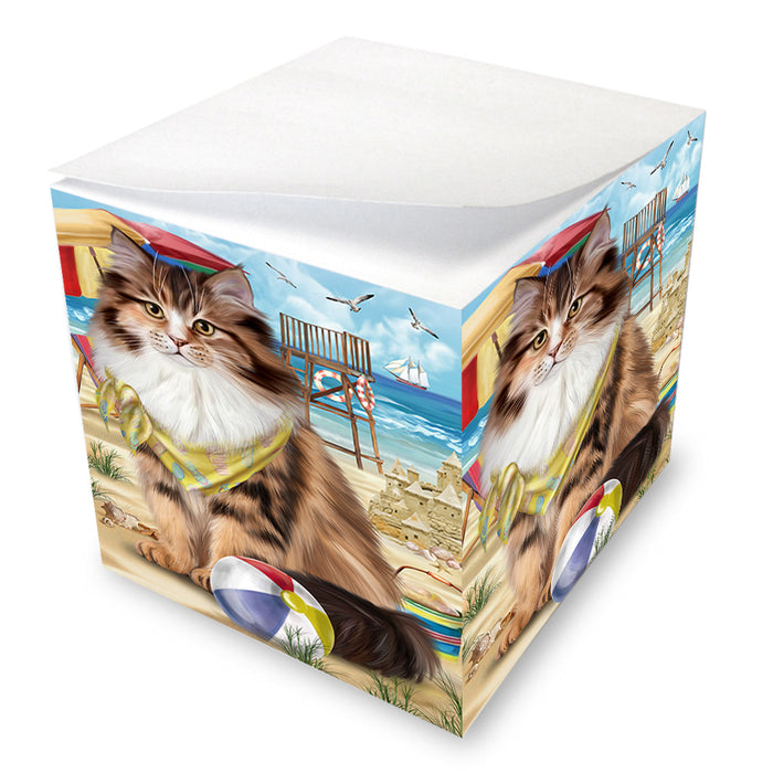 Pet Friendly Beach Siberian Cat Note Cube NOC55832