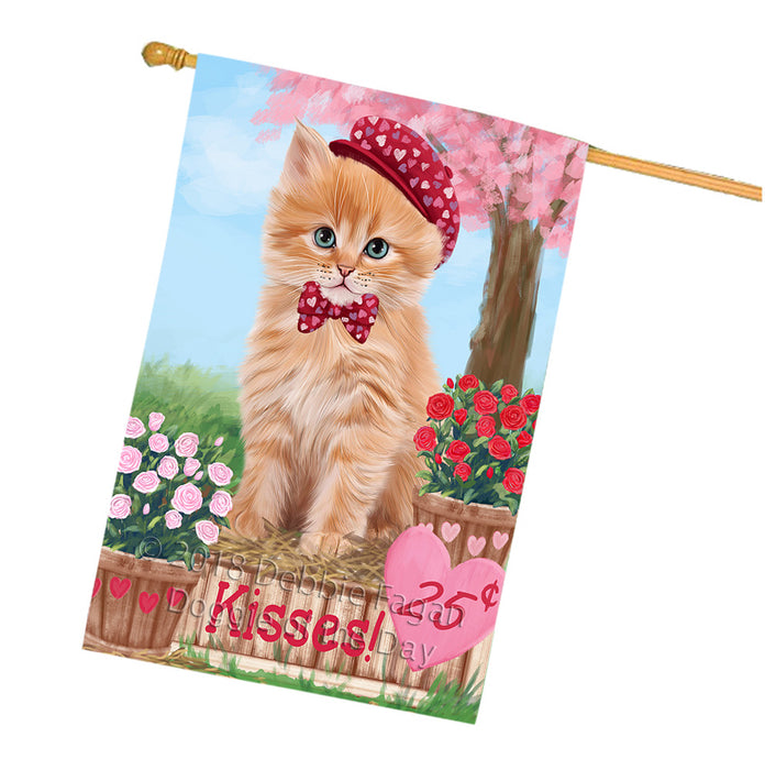Rosie 25 Cent Kisses Siberian Cat House Flag FLG56920