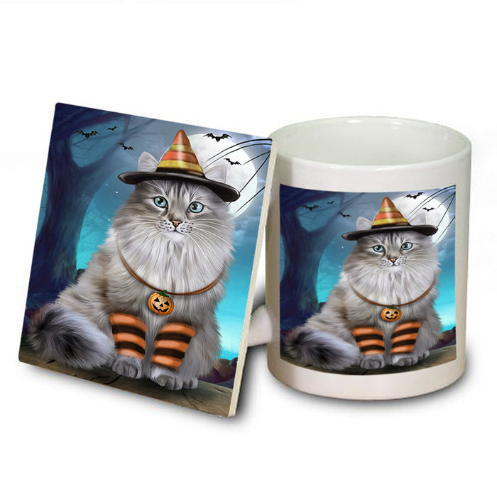 Happy Halloween Trick or Treat Siberian Cat Mug and Coaster Set MUC54521