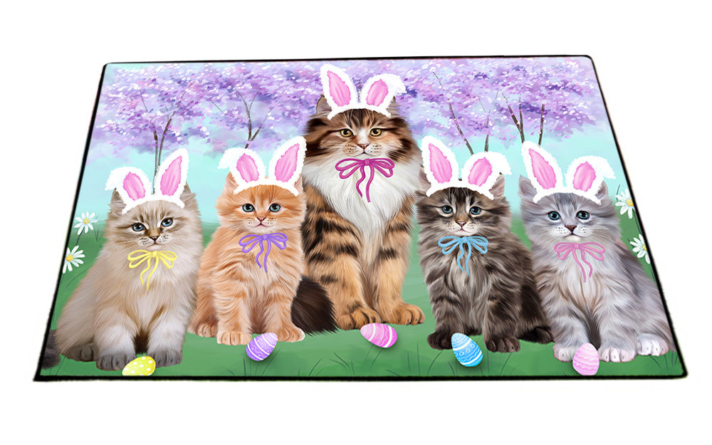 Easter Holiday Siberian Cats Floormat FLMS53787