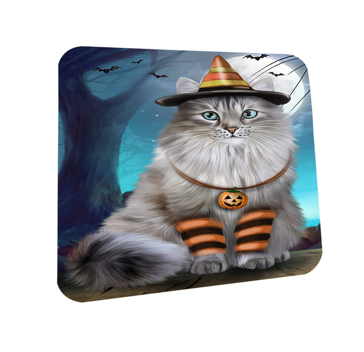 Happy Halloween Trick or Treat Siberian Cat Coasters Set of 4 CST54487