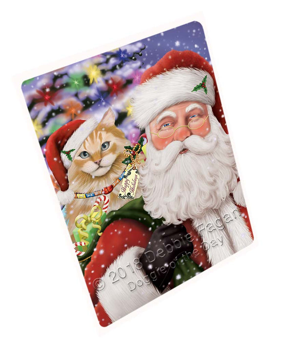Santa Carrying Siberian Cat and Christmas Presents Large Refrigerator / Dishwasher Magnet RMAG95436