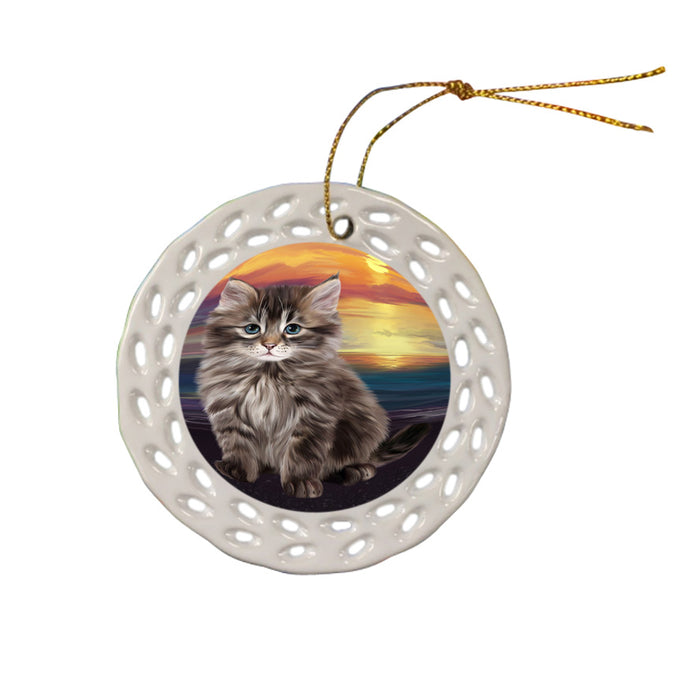 Siberian Cat Ceramic Doily Ornament DPOR54759