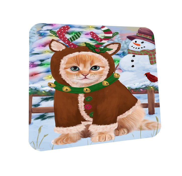 Christmas Gingerbread House Candyfest Siberian Cat Coasters Set of 4 CST56519