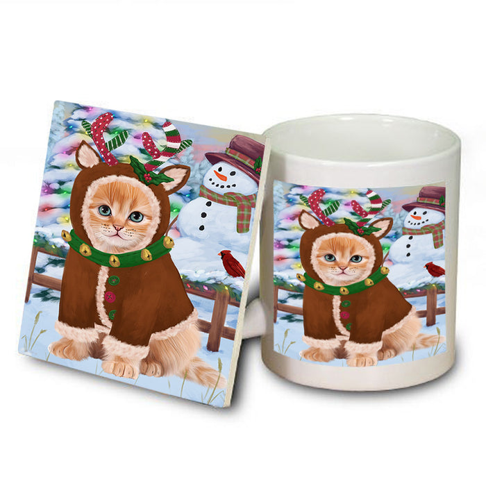 Christmas Gingerbread House Candyfest Siberian Cat Mug and Coaster Set MUC56553