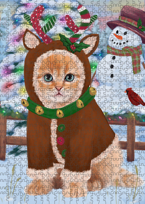 Christmas Gingerbread House Candyfest Siberian Cat Puzzle with Photo Tin PUZL94444