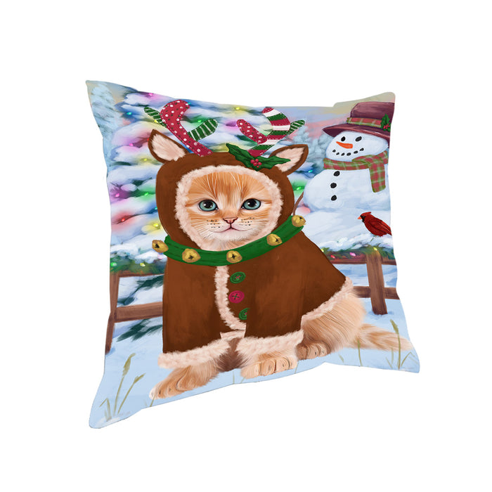 Christmas Gingerbread House Candyfest Siberian Cat Pillow PIL80536