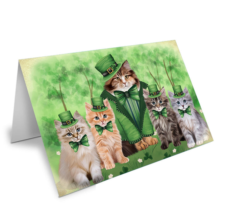 St. Patricks Day Irish Portrait Siberian Cats Handmade Artwork Assorted Pets Greeting Cards and Note Cards with Envelopes for All Occasions and Holiday Seasons GCD76637