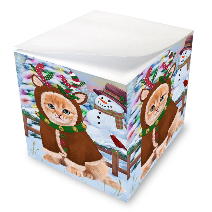 Christmas Gingerbread House Candyfest Siberian Cat Note Cube NOC54633