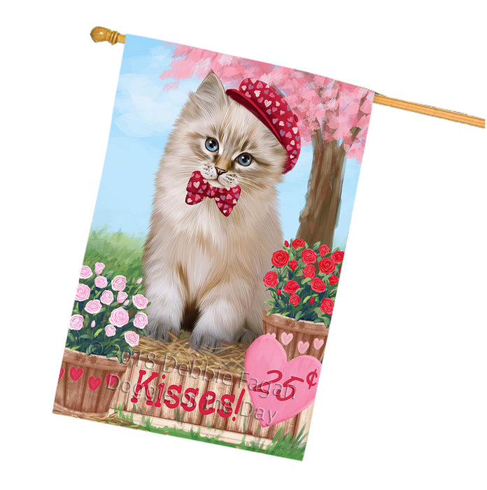 Rosie 25 Cent Kisses Siberian Cat House Flag FLG56921