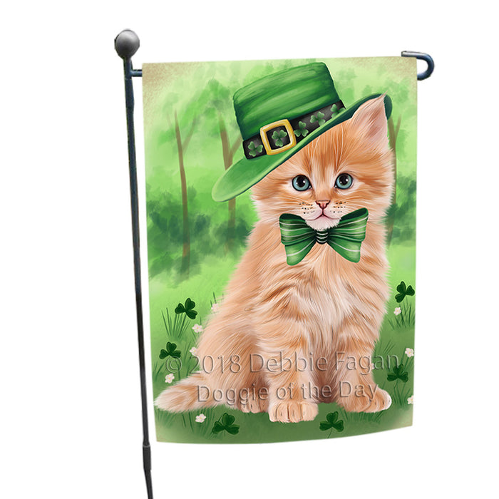 St. Patricks Day Irish Portrait Siberian Cat Garden Flag GFLG65010
