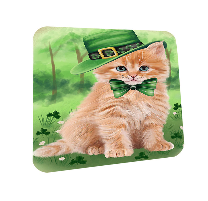 St. Patricks Day Irish Portrait Siberian Cat Coasters Set of 4 CST57000