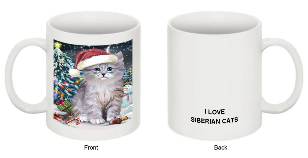 Have a Holly Jolly Christmas Happy Holidays Siberian Cat Coffee Mug MUG49649