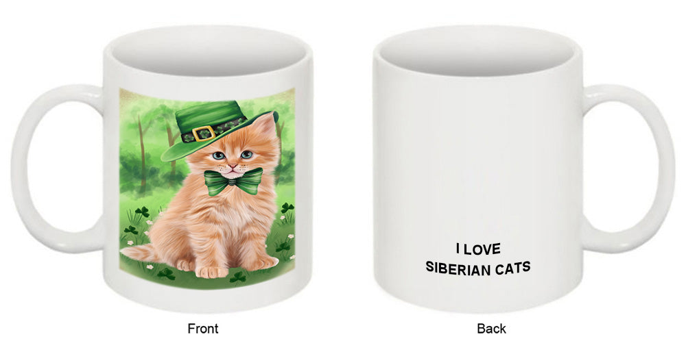 St. Patricks Day Irish Portrait Siberian Cat Coffee Mug MUG52440