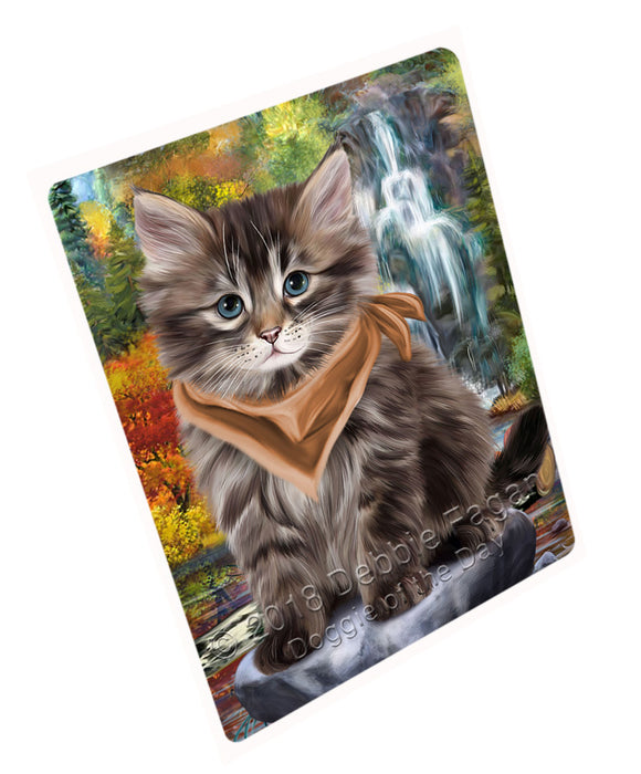 Scenic Waterfall Siberian Cat Large Refrigerator / Dishwasher Magnet RMAG89754