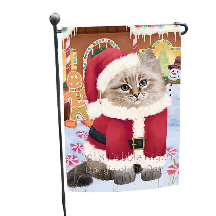 Christmas Gingerbread House Candyfest Siberian Cat Garden Flag GFLG57190