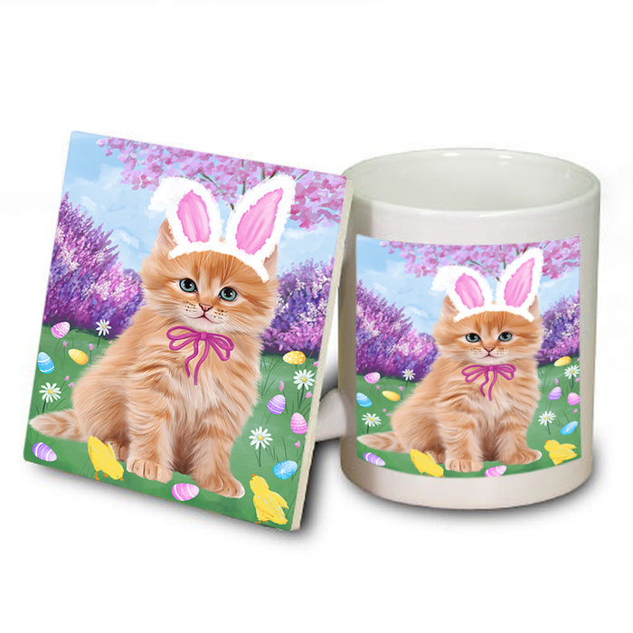 Easter Holiday Siberian Cat Mug and Coaster Set MUC56930