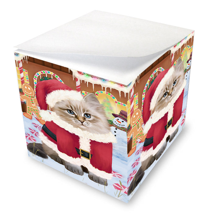 Christmas Gingerbread House Candyfest Siberian Cat Note Cube NOC54634