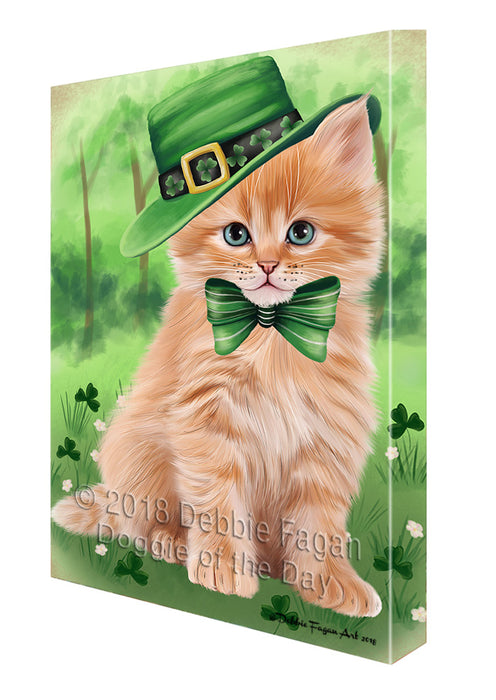 St. Patricks Day Irish Portrait Siberian Cat Canvas Print Wall Art Décor CVS135818