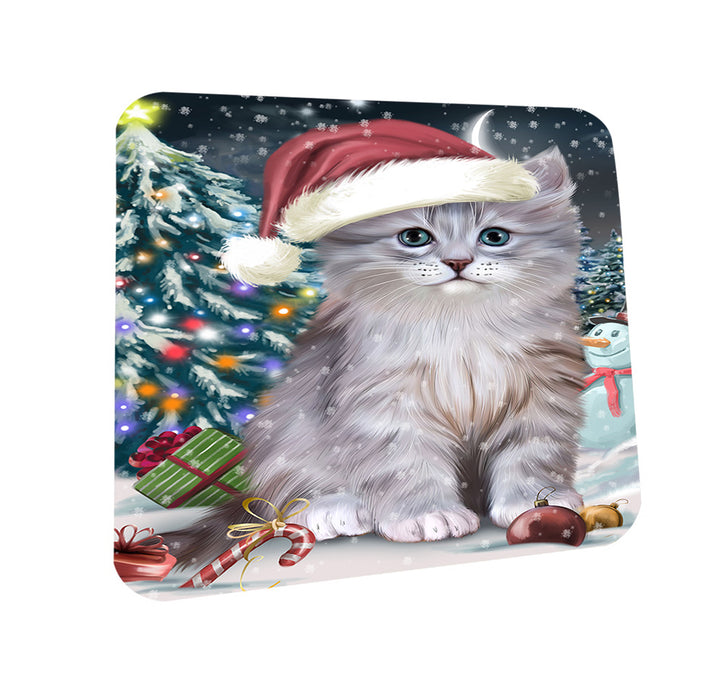 Have a Holly Jolly Christmas Happy Holidays Siberian Cat Coasters Set of 4 CST54209