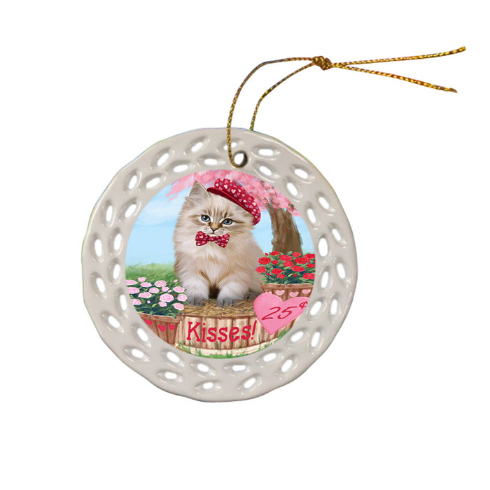 Rosie 25 Cent Kisses Siberian Cat Ceramic Doily Ornament DPOR56593