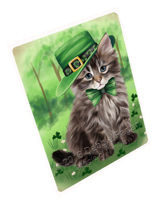 St. Patricks Day Irish Portrait Siberian Cat Cutting Board C77394