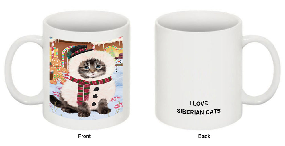 Christmas Gingerbread House Candyfest Siberian Cat Coffee Mug MUG51961