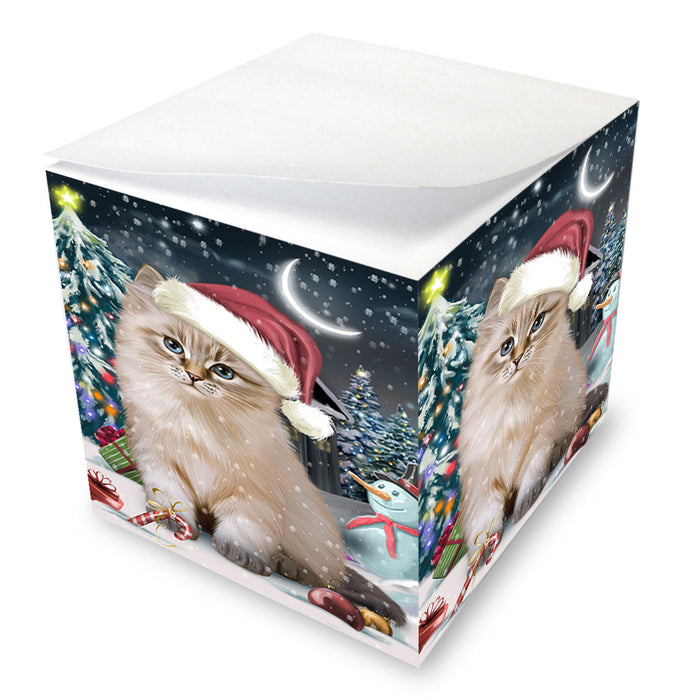 Have a Holly Jolly Christmas Happy Holidays Siberian Cat Note Cube NOC55898