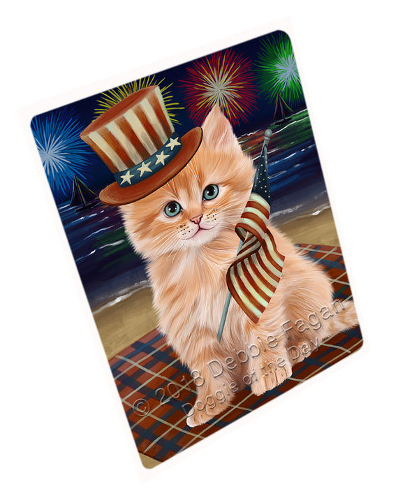 4th of July Independence Day Firework Siberian Cat Large Refrigerator / Dishwasher Magnet RMAG104148