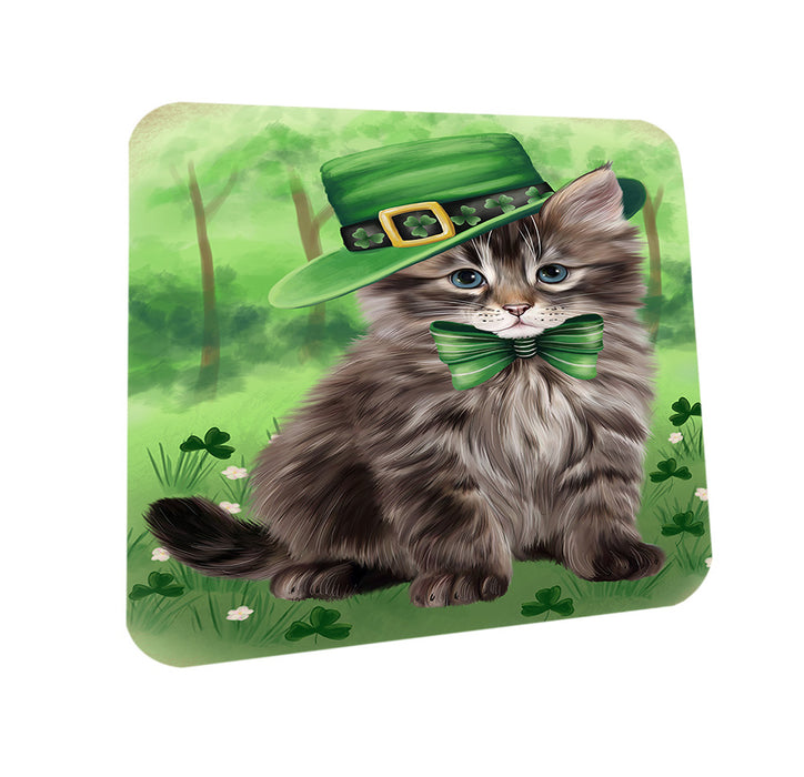 St. Patricks Day Irish Portrait Siberian Cat Coasters Set of 4 CST57001