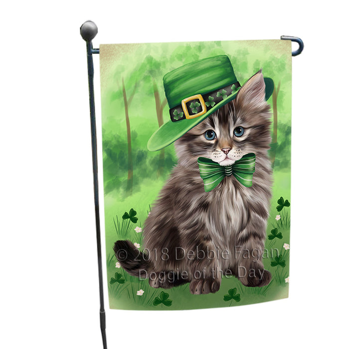 St. Patricks Day Irish Portrait Siberian Cat Garden Flag GFLG65011