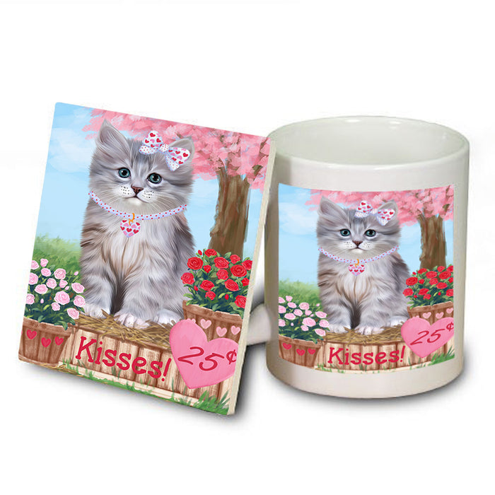Rosie 25 Cent Kisses Siberian Cat Mug and Coaster Set MUC56230