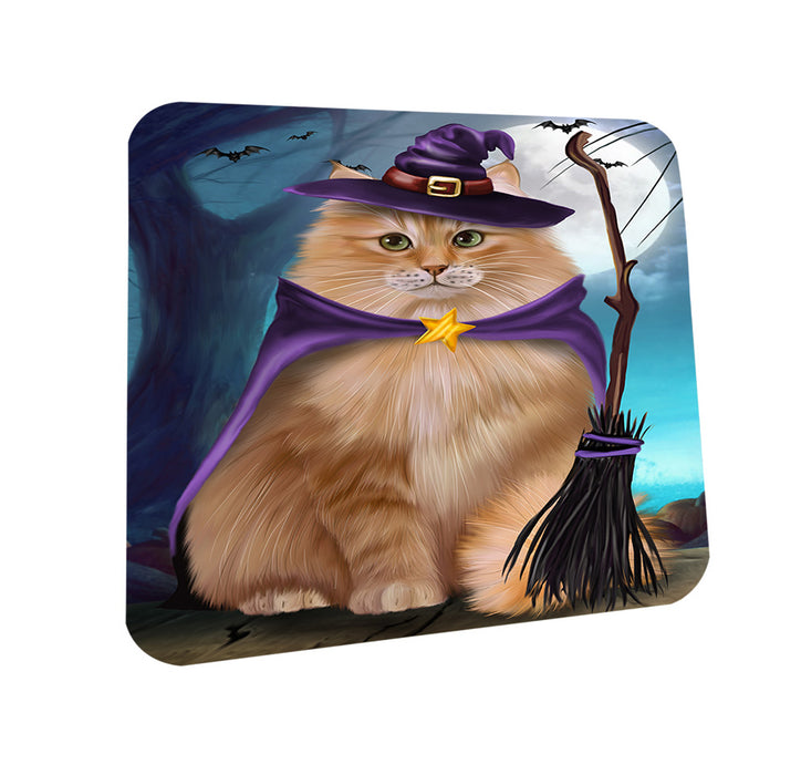 Happy Halloween Trick or Treat Siberian Cat Coasters Set of 4 CST54489