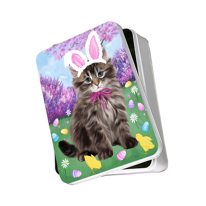 Easter Holiday Siberian Cat Photo Storage Tin PITN56882